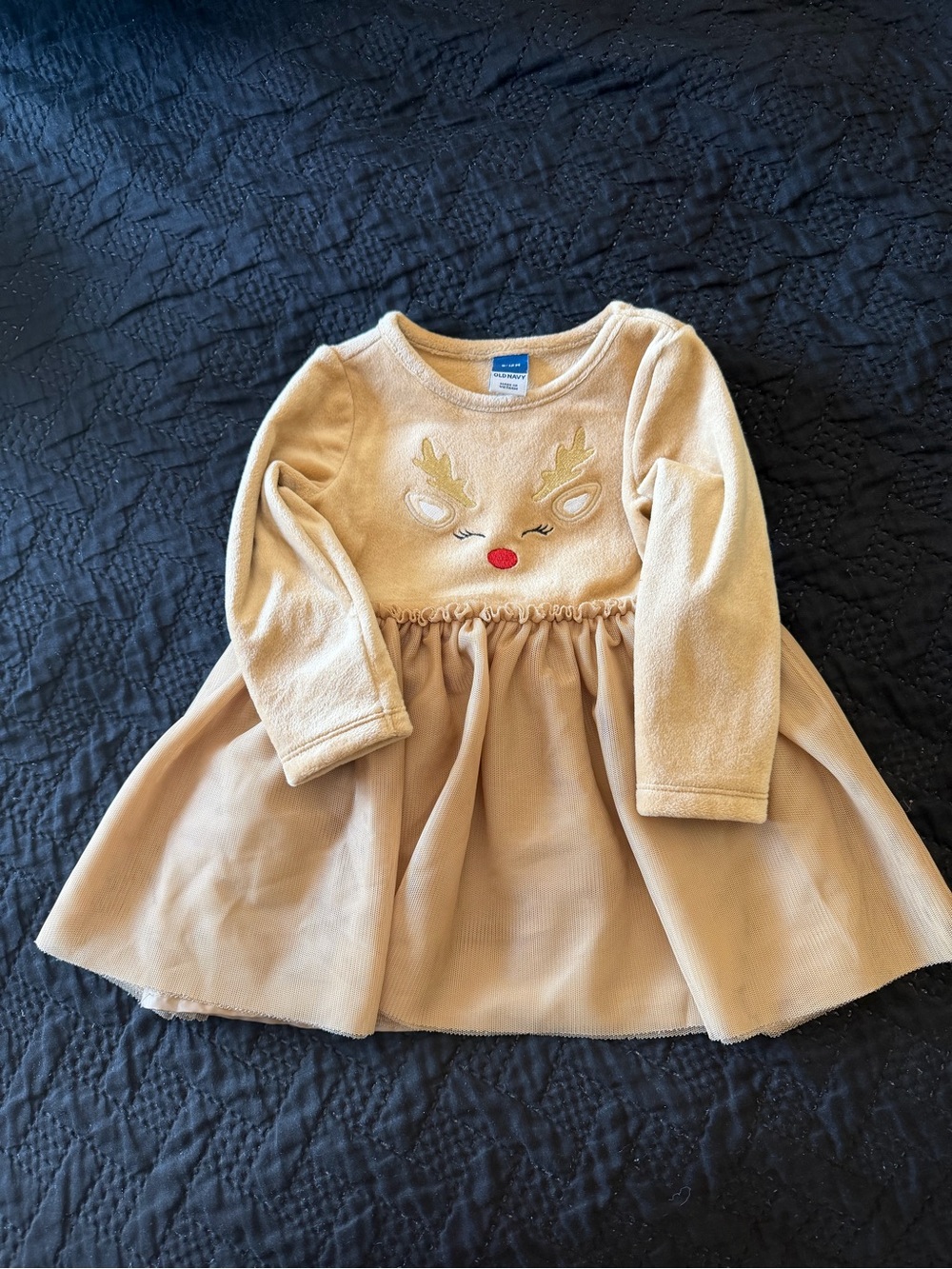 Old Navy Reindeer Christmas Tutu Dress 6-12 Months Baby Girl